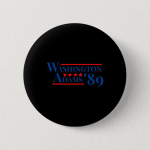 George Washington Adams 1789 Election Founding Fat 6 Cm Round Badge