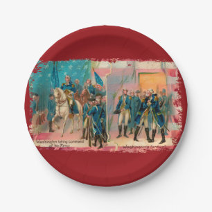 George Washington and Troops Paper Plate