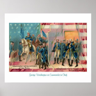 George Washington and Troops Poster