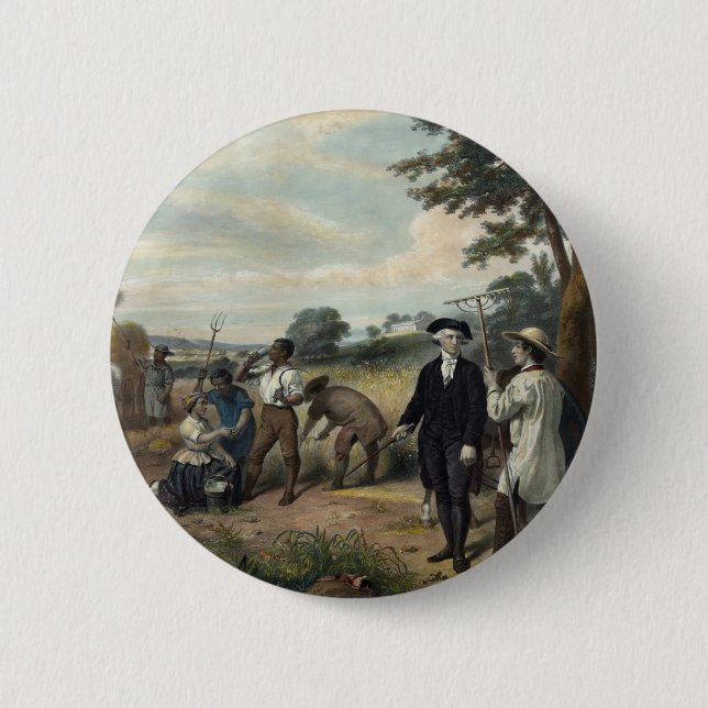 George Washington as a Farmer button (Front)