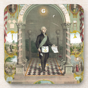 George Washington as a Freemason Coaster