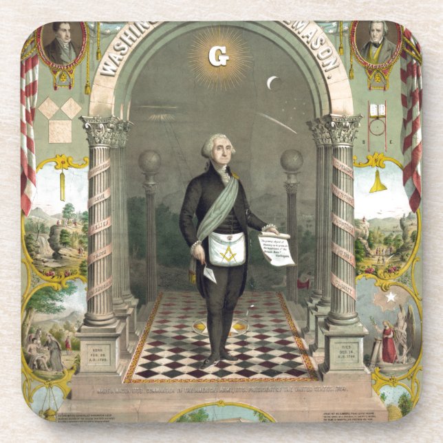 George Washington as a Freemason Coaster (Front)
