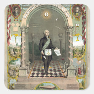 George Washington as a Freemason Square Sticker
