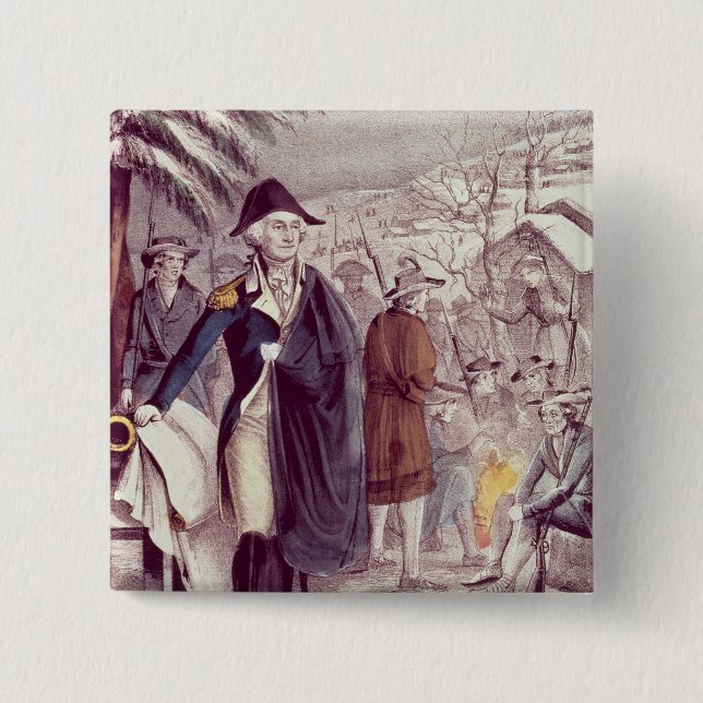 George Washington at Valley Forge 15 Cm Square Badge (Front)