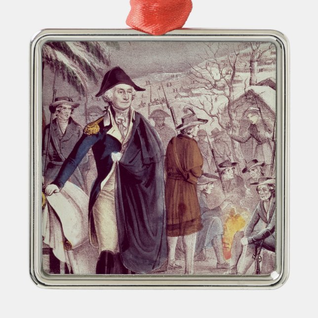 George Washington at Valley Forge Metal Tree Decoration (Front)