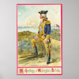 George Washington at Yorktown Vintage Poster