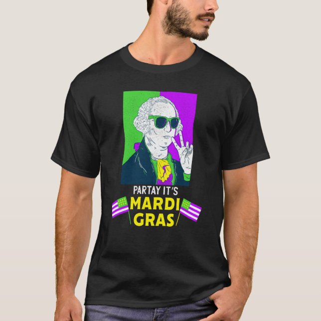 George Washington Beads Mardi Gras New Orleans 202 T-Shirt (Front)