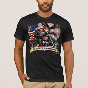 George Washington Biker Patriotic 4th of July T-Shirt