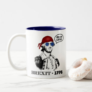 George Washington Brexit 1776 EU Flag Sunglasses Two-Tone Coffee Mug
