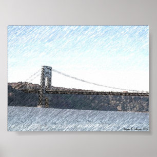 GEORGE WASHINGTON BRIDGE AND HUDSON RIVER VIEW  POSTER