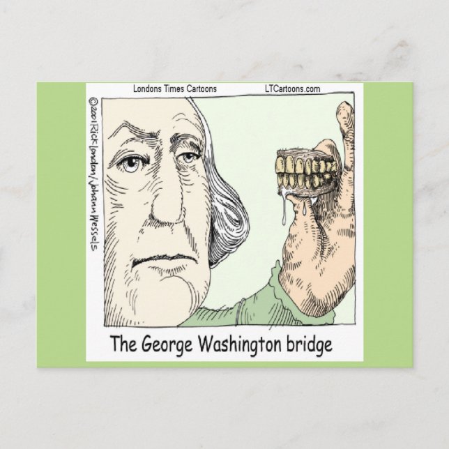 George Washington Bridge & Dentures Funny Gift Postcard (Front)