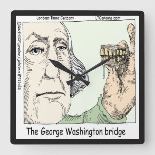 George Washington Bridge Funny Square Wall Clock