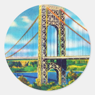 George Washington Bridge, New York City Classic Round Sticker