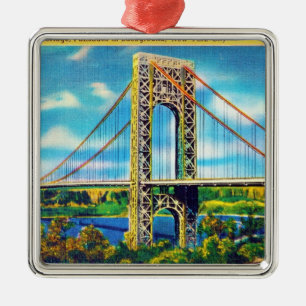 George Washington Bridge, New York City Metal Tree Decoration
