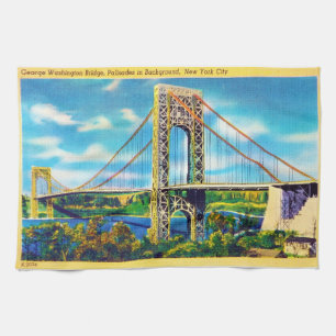 George Washington Bridge, New York City Tea Towel