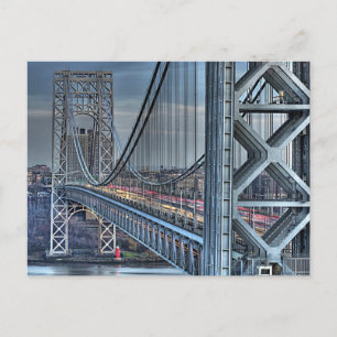 George Washington Bridge & The Red Lighthouse NYC Postcard