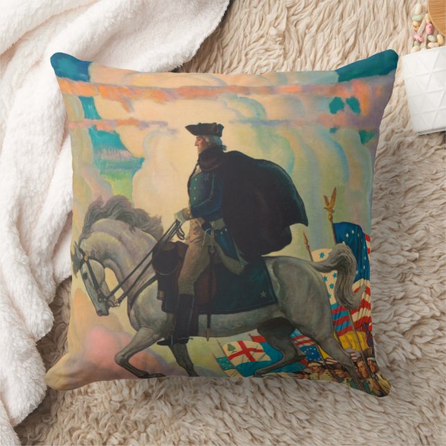George Washington by Newell Convers Wyeth Cushion (Blanket)