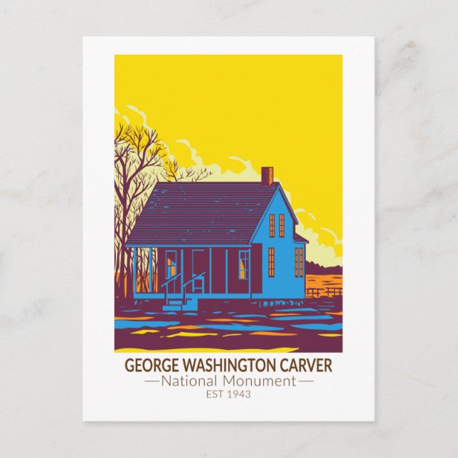 George Washington Carver National Monument Vintage Postcard (Front)