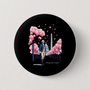 George Washington Cherry Blossom Art Washington Dc 6 Cm Round Badge