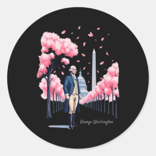 George Washington Cherry Blossom Art Washington Dc Classic Round Sticker
