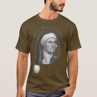 George Washington Christmas Santa Hat Tis The Seas T-Shirt
