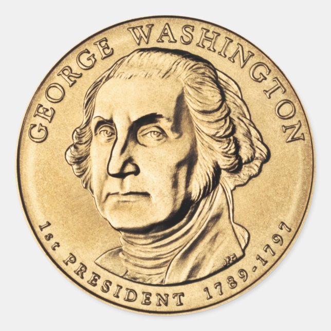 George Washington Classic Round Sticker (Front)