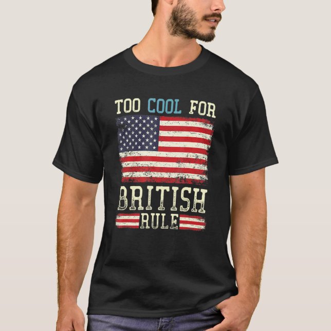 George Washington Cool For British Rule 4th Of Jul T-Shirt (Front)