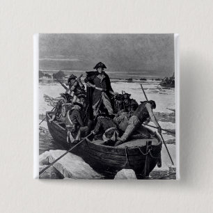 George Washington crossing the Delaware River 15 Cm Square Badge