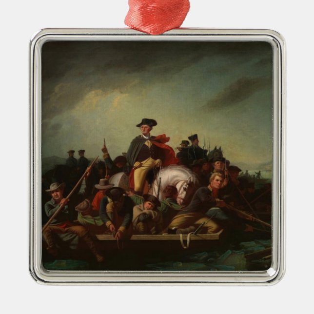 George Washington Crossing the Delaware River Metal Tree Decoration (Front)