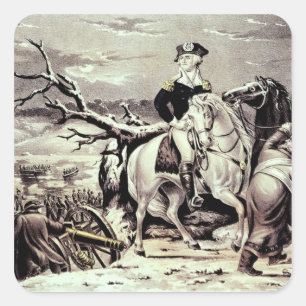 George Washington crossing the Delaware Square Sticker
