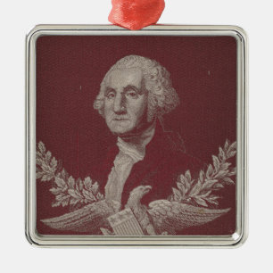 George Washington Eagle Stars Stripes USA Portrait Metal Tree Decoration