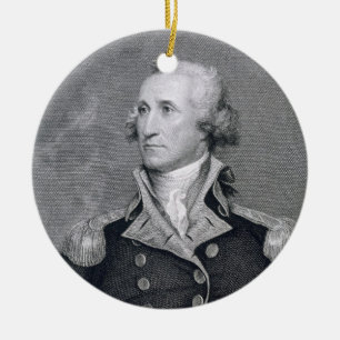 George Washington, engraved by Asher Brown Durand Ceramic Tree Decoration