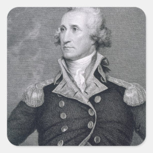 George Washington, engraved by Asher Brown Durand Square Sticker