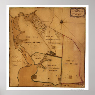 George Washington Farm Plan Map - 1766 Poster