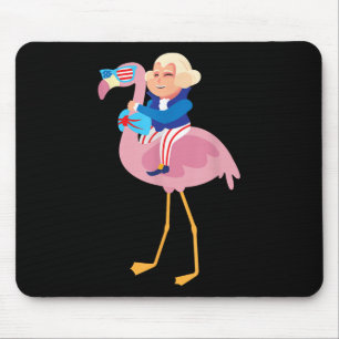 George Washington Flamingo 4th Of July American Fl Mouse Mat
