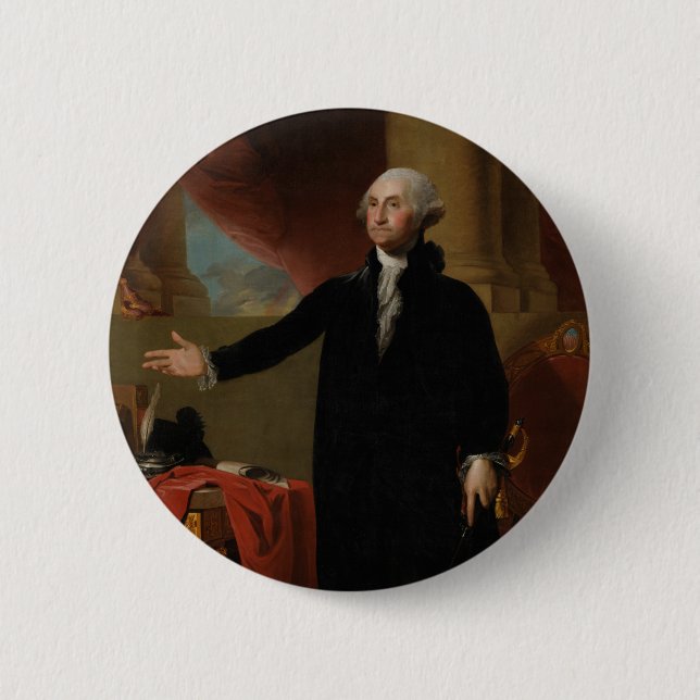 George Washington - Gilbert Stuart (1797) 6 Cm Round Badge (Front)