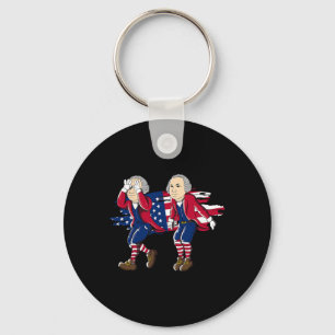 George Washington Griddy American Flag 4th Of July Key Ring
