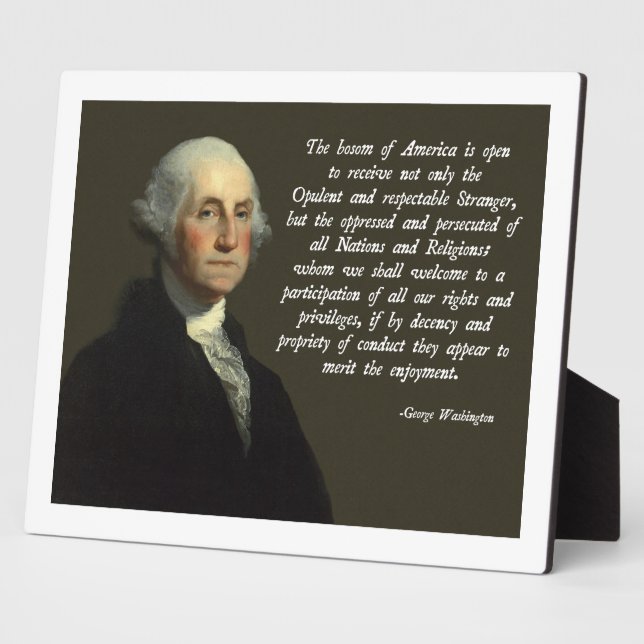 George Washington Immigration Quote Plaque (Side)
