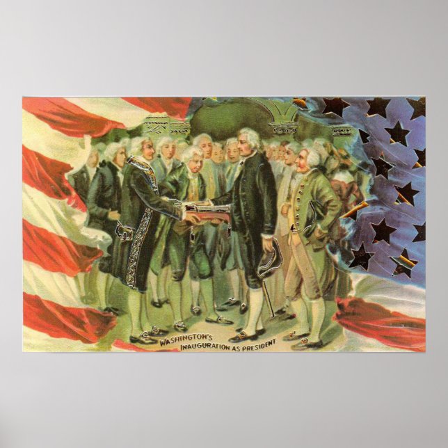 George Washington Inauguration Vintage Poster (Front)