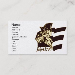 George Washington July 4th 1776 Business Card