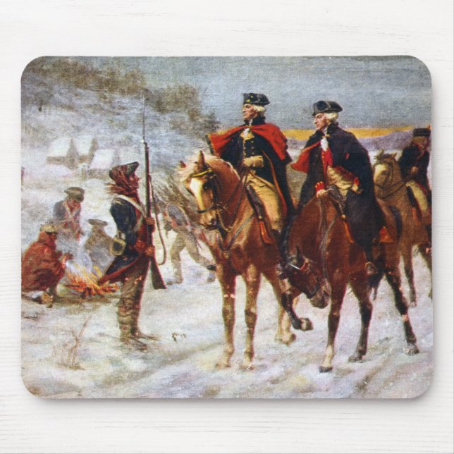 George Washington Lafayette Valley Forge Army Mouse Mat (Front)