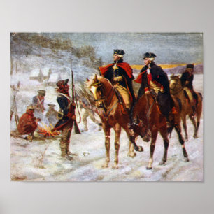 George Washington Lafayette Valley Forge Army  Poster