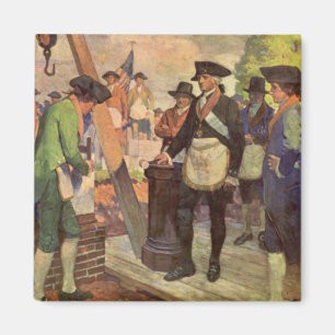 George Washington Laying the Corner Stone Magnet
