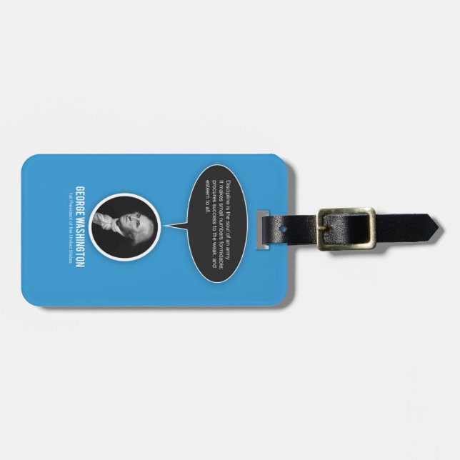 George Washington Luggage Tag w/ leather strap (Front Horizontal)