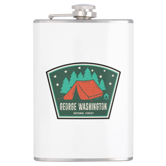 George Washington National Forest Camping Hip Flask (Front)