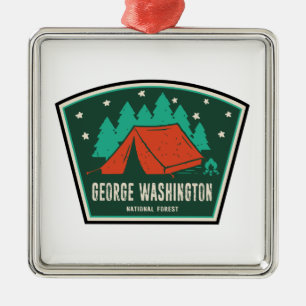 George Washington National Forest Camping Metal Tree Decoration