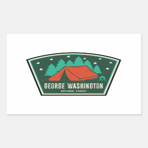 George Washington National Forest Camping Rectangular Sticker