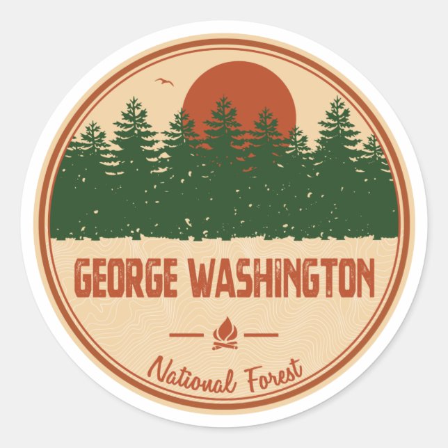 George Washington National Forest Classic Round Sticker (Front)