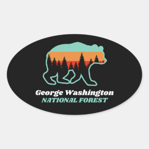 George Washington National Forest Virginia VA Bear Oval Sticker