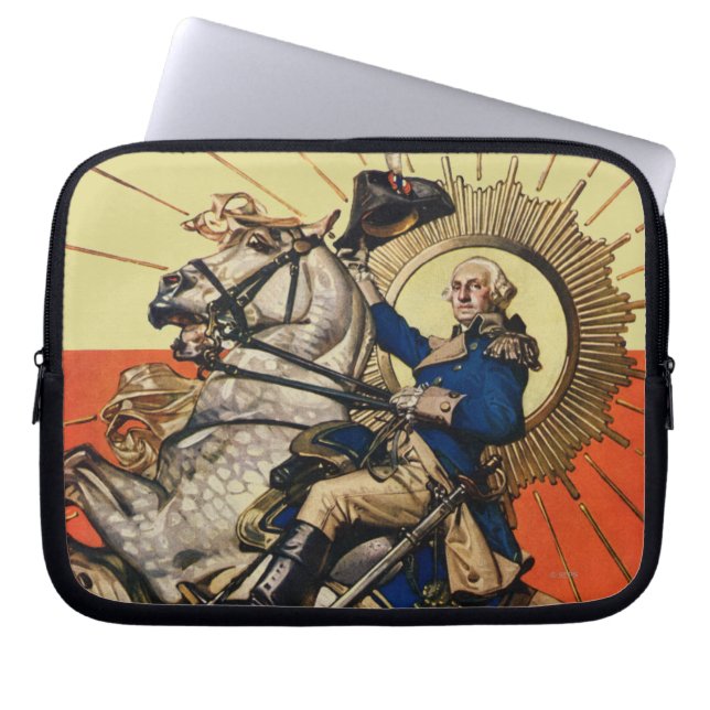 George Washington on Horseback Laptop Sleeve (Front)
